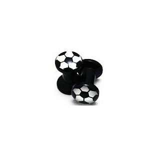  Bijoux, oreille clous en acrylique noir en forme du foot 