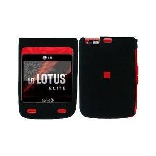 LG Lotus Elite LX610 Black Rubber Feel Hard Case Cover w/Belt Clip by 