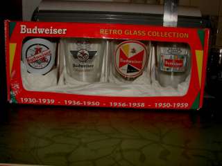 Budweiser Retro Glass Collection Boxed 1930s 1959  
