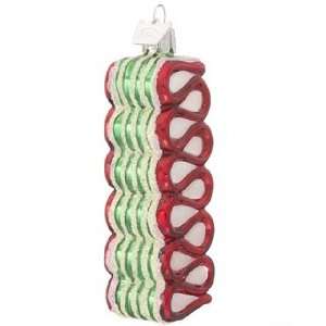  Ribbon Candy   Green & Red Christmas Ornament