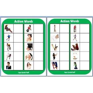  Action Words Verbs Board Learning Activities for Autism 