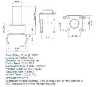 10pcs Tact Switch 6x6mm (PCB)~push button 10mm (160gf)  