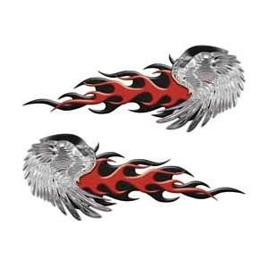  Eagle Wing Flame Graphics in Red   5.5 h x 14 w 