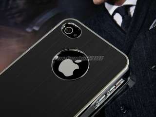 Black Aluminum Chrome Hard Cover Case for AT&T Sprint Verizon iPhone 