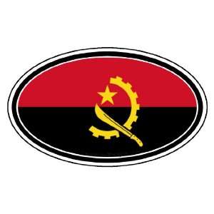  Angola Flag Africa Car Bumper Sticker Decal Oval 