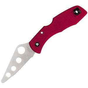  Spyderco   Delica Trainer, Red FRN Handle, Dull Edge 