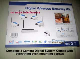 Digital Wireless Security 4 Camera USB DVR Security Kit  