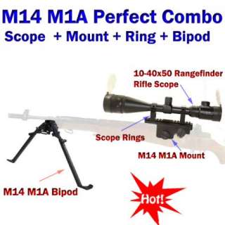 AIM M14 M1A Steel Rifle Bipod + Scope + Mount + Ring  