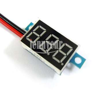 Mini Digital Voltmeter Panel 3.3 30V Red LED Vehicles Motor Voltage 