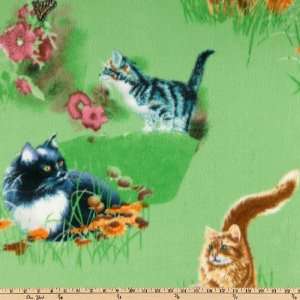  Wide Wild Wings Fleece Cats Fabric By The Yard Arts, Crafts & Sewing