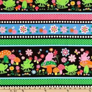   Wide Froggies Stripes Black Fabric By The Yard Arts, Crafts & Sewing