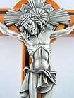 large silver glid wood wall hanging crucifix cross design wooden