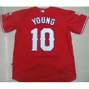   Rangers #10 Michael Young MLB Authentic Red Jerseys
