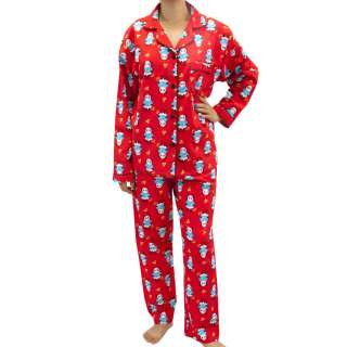 Leisureland Womens Flannel Pajamas Pyjama Set Top Pants Love & Luck 