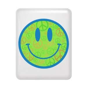    iPad Case White Smiley Face With Peace Symbols 