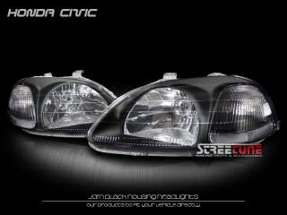 1996 1998 Civic 2DR/3DR/4DR JDM Black Type R Headlights  