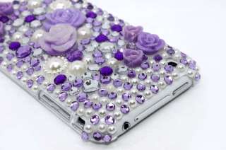 3D Purple Flower Bling Hard Case Cover iphone 3G 3GS  