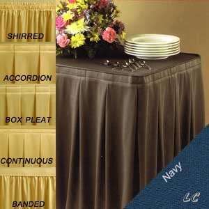   Navy Wyndham Banquet Table Skirting by Foot Wholesale