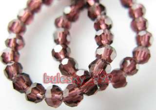   SHIPPING 97pcs Faceted Glass Crystal Round Beads 3mm G333 Dark Fuchsia