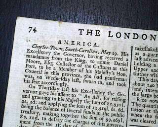 PENSACOLA FL Charleston SC London UK 1767 Old Newspaper  