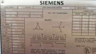 Siemens 1500/2000KVA 12470 to 480/277V Copper Wnd Trnsf New Pullout