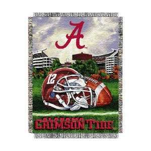 Alabama Crimson Tide Woven Tapestry NCAA Throw (Home Field Advantage 