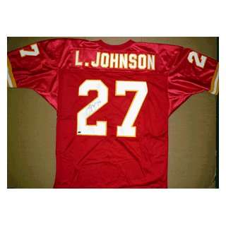  Larry Johnson Signed Uniform   Red