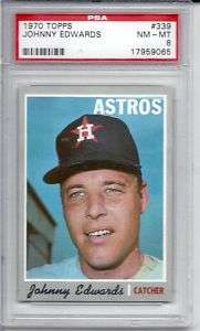 1970 Topps, #339 Johnny Edwards, Astros, PSA 8 NMMT  