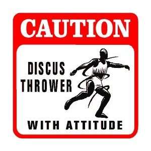  CAUTION DISCUS THROWER field track sign