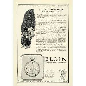  1924 Ad Antique Elgin Pocket Watch Streamline Model Star 