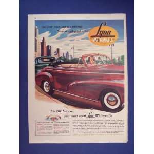Lyon Whitewalls 1947 ad. De Luxe your car in 5 minutes.40s Vintage 