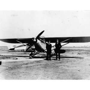  1927 photo Charles Lindbergh and friend standing in front 
