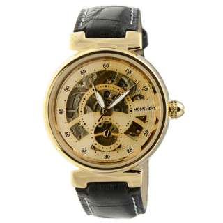 NEW* Monument Mens Skeleton Automatic Black Analog Automatic Watch 