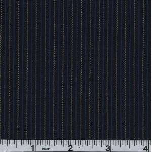  44 Wide Stretch Suiting Stripe Navy Fabric By The Yard 