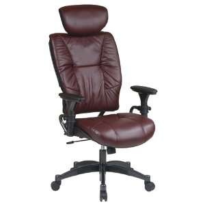 High Back Executive Burgundy Leather Chair, Office Star 