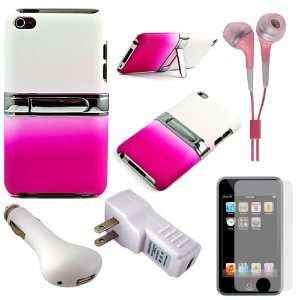 Durable Protective White with Pink Two Tone Rubberized Crystal Hard 