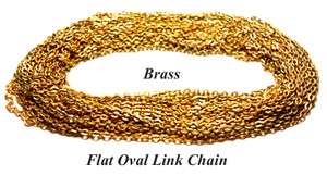 10 FT. BRASS FLAT OVAL LINK CHAIN M45  