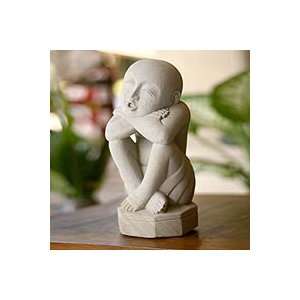    NOVICA Sandstone sculpture, Whistling Man