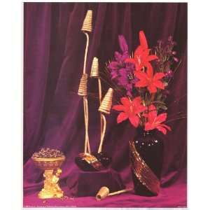   Purple Cones Still Life   Photography Poster   16 x 20