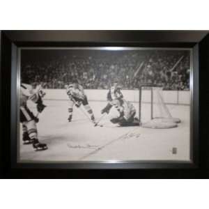  Bobby Orr & Cheevers Signed 26X36 Canvas   Rebound L/E44 