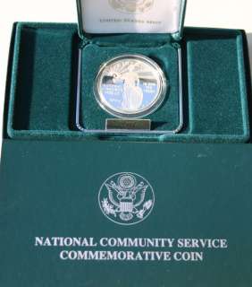 1996 PROOF National Community Service Silver Dollar US Mint Coin with 