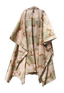 4758 NEW 3 COLOR DESERT CAMO PATTERN RIP STOP PONCHO   ONE SIZE FITS 