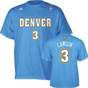 Ty Lawson adidas Light Blue Name and Number Denver Nuggets T Shirt