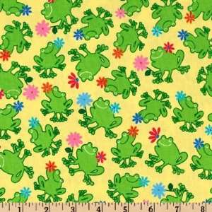  45 Wide Froggies Prince Charming Yellow Fabric By The 