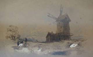 Watercolor Painting of Windmill Jacob H Maris c. 1870  