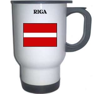 Latvia   RIGA White Stainless Steel Mug
