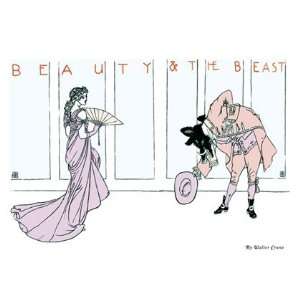  Beauty and the Beast   The Bow by Walter Crane 18x12