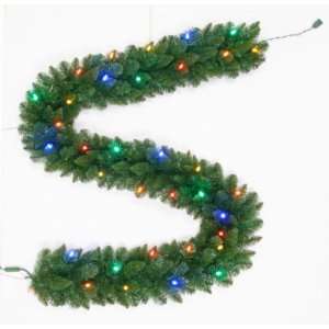  Trim a Home 9ft Chimes Pine LED Lighted Garland, Battery 