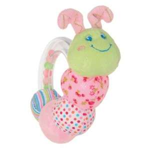 Mary Meyer Plush Soft 5 Baby Rattle Infant Toy Girl Boy Pink Green 