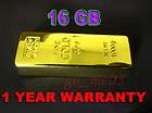 16GB 16 GB Flash stick memory Drive USB GOLD BAR shape